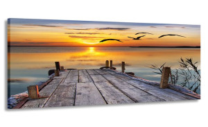 Obraz Panorama Pomost Słońce 120x50 Na Płótnie