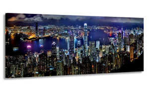 Obraz Panorama Hong Kong 120x50 Na Płótnie