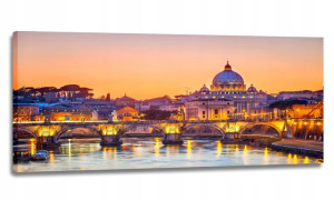 Obraz Led Lampka Kinkiet 120x50 - Watykan Rzym