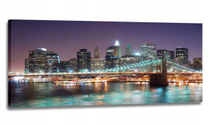 Obraz Led Lampka Kinkiet 120x50 - Miasto Nocą Ny
