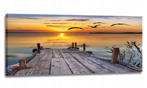 Obraz Led Lampka Kinkiet 120x50 - Słońce Pomost