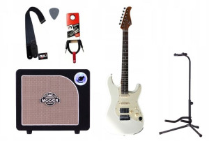 Gitara Elektryczna + Wzmacniacz 15w Kabel Zestaw