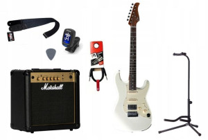 Gitara Elektryczna + Wzmacniacz 15w Kabel Zestaw