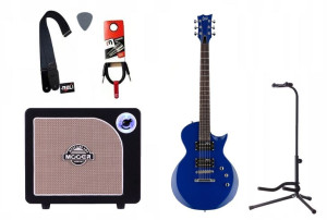 Gitara Elektryczna + Wzmacniacz 15w Kabel Zestaw