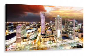 Obraz Polska Warszawa Nocą 120x60