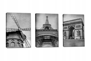 Obraz 120x60 Komplet 3el Francja Paryż
