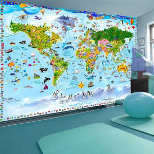 Fototapeta - Mapa świata dla dzieci  [Rozmiar: 400X280]