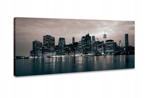 OBRAZ podświetlenie LED 150x60 LAMPA MIASTO NOC