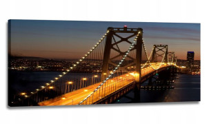 Obraz Led 150x60 Kinkiet Lampa - Światła Most Usa