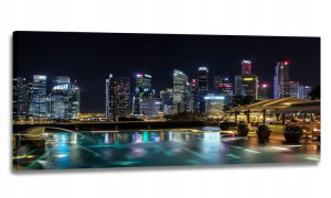 Obraz Led 150x60 Kinkiet Lampa - Miasto Nocą