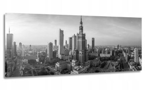 Obraz Warszawa Panorama 170x70 Na Płótnie Szarość