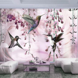Fototapeta - Latające kolibry (różowy) [Rozmiar: 400X280]