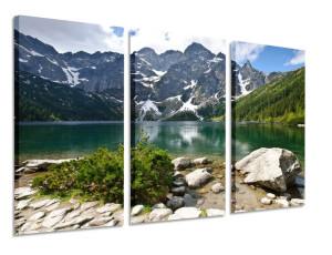 Obraz Tryptyk 90x50 Obrazy Canvas Morskie Oko