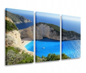 Obraz Grecja Zakynthos Obrazy Tryptyk 120x80