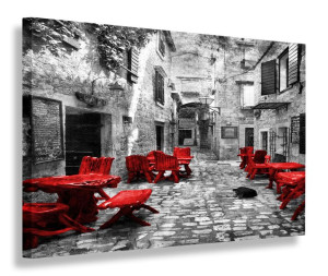 Obraz Uliczka Kawiarnia Obrazy Canvas 120x80
