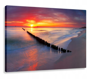 Obraz Polska Morze Bałtyckie Plaża Zachód 120x80