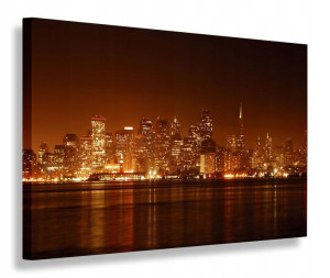 OBRAZ LED 120x80 CANVAS lights MIASTO