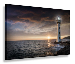 OBRAZ LED 120x80 CANVAS led lights LATARNIA MORSKA
