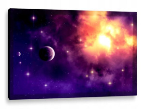 Obraz Led 120x80 Kinkiet Lampka - Kosmos Galaktyka