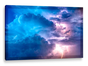 OBRAZ LED 120x80 - podświetlenie BURZA PIORUN