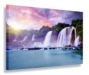 OBRAZ LED 120x80 CANVAS led lights WODOSPADY