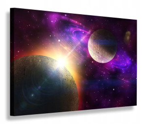 OBRAZ LED 120x80 CANVAS led lights KOSMOS PLANETY