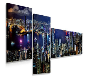 Obraz Tryptyk 150x100 Hong Kong Nowoczesny