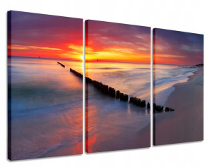 Obraz Polska Morze Bałtyckie Plaża Zachód 180x100