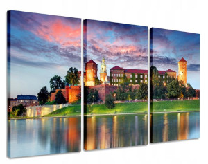 Obraz Polska Wawel Kraków Tryptyk 180x100