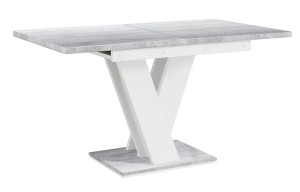 Stół rozkładany 120 cm - 160 cm VISA DUO biały mat beton do salonu