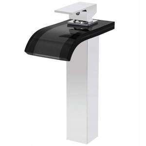 Bateria Umywalkowa Wysoka Szklana Luna Chrom - Silla