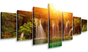 Obraz Do Salonu Staw Wodospad 210x100 Wielki