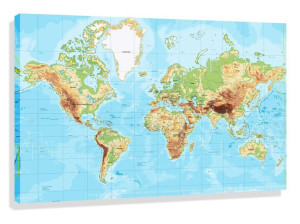 Obraz Mapa Świata 100x70 Polskie Nazwy Po Polsku