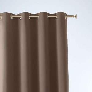 Zasłona Aura - Brąz Nugat 140x260 Złota Przelotka
