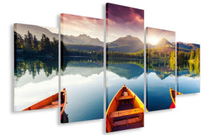 Obraz Obrazy Góry Jezioro 125x70 Płótno