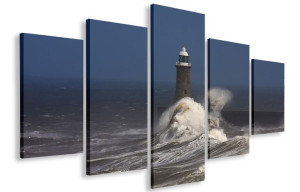 Obraz Obrazy Latarnia Morze 125x70 Płótno