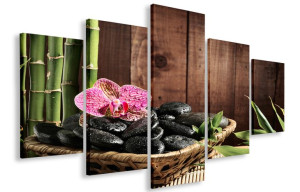 Obraz Obrazy Spa Kamienie 125x70 Płótno