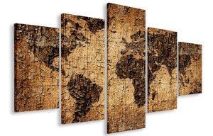 Obraz Obrazy Mapa Świata 125x70 Płótno