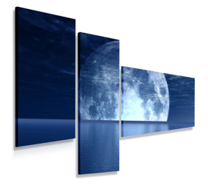 Obraz Tryptyk 110x80 Blue Moon Nowoczesny