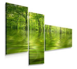 Obraz Tryptyk 110x80 Zielony Las Nowoczesny