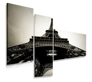 Obraz Tryptyk 110x80 Eiffel Tower Nowoczesny