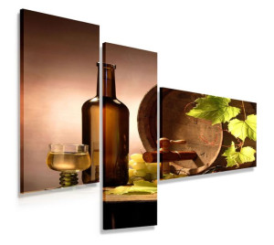 Obraz Tryptyk 110x80 Do Kuchni Wino Nowoczesny