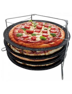 Zestaw 4 Form Do Pizzy Ze Stelażem Kinghoff Kh-1553