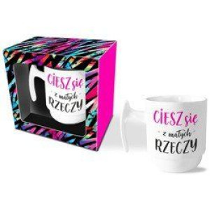 Kubek porcelanowy Joy 310 ml Ciesz się z małych rzeczy