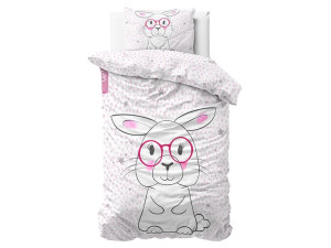 POŚCIEL KIDS LINE - Wise Bunny Biała 140x200