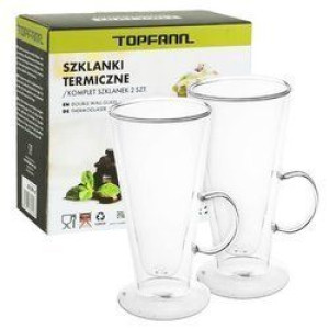 Szklanki do latte macchiato z podwójną ścianką Topfann 2 x 220 ml