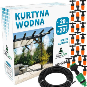 Zestaw Mgiełka Kurtyna Wodna Zraszacz 20m + 20 Dysz