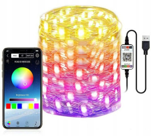 Lampki Led Rgb Choinkowe Sterowane Smartfonem 10m