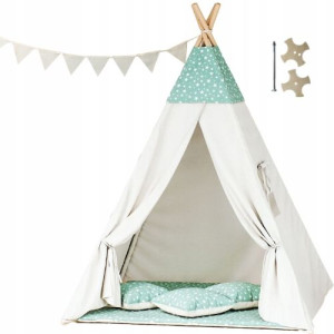 Tipoo namiot teepee dla dzieci-gwiazdozbiór mięta z beż