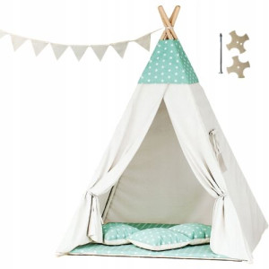 Tipoo namiot teepee dla dzieci-gwiazdozbiór mięta z beż